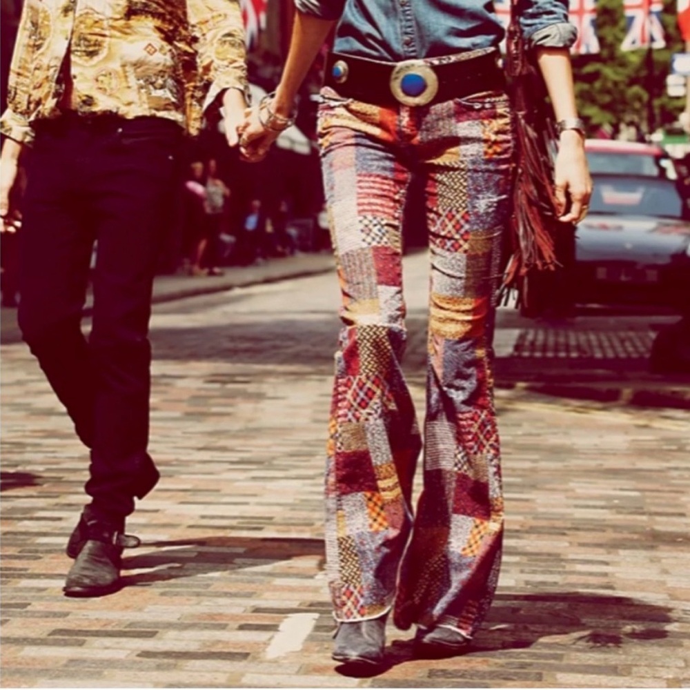 Free People Patchwork Flare Pants - image 2